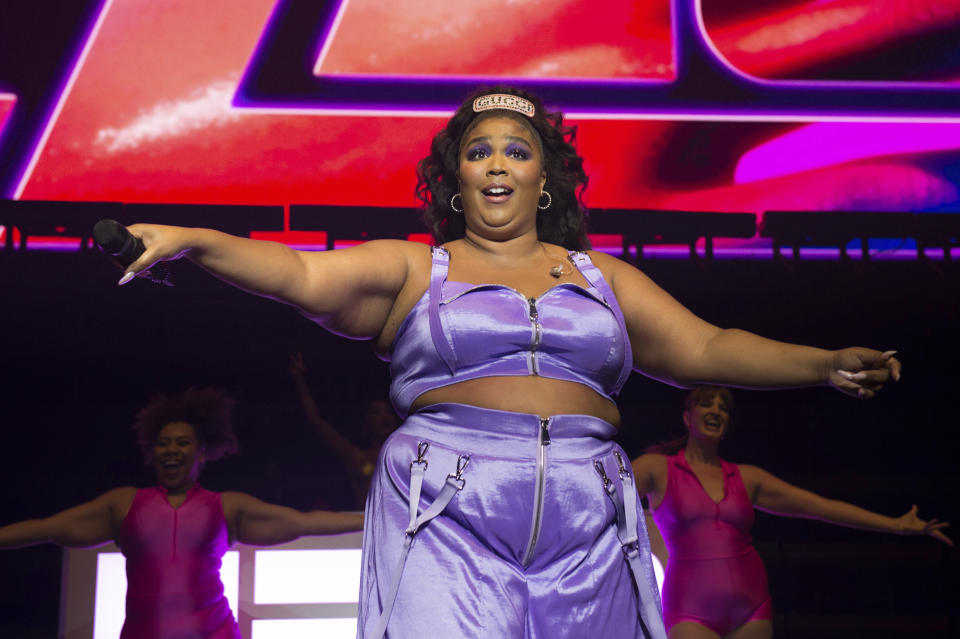 Recording artist Lizzo performs at the Pepsi Zero Sugar Super Bowl Party at Meridian on Island Gardens in Miami on Friday, Jan. 31, 2020, in Miami, Fla. (Photo by Scott Roth/Invision/AP)