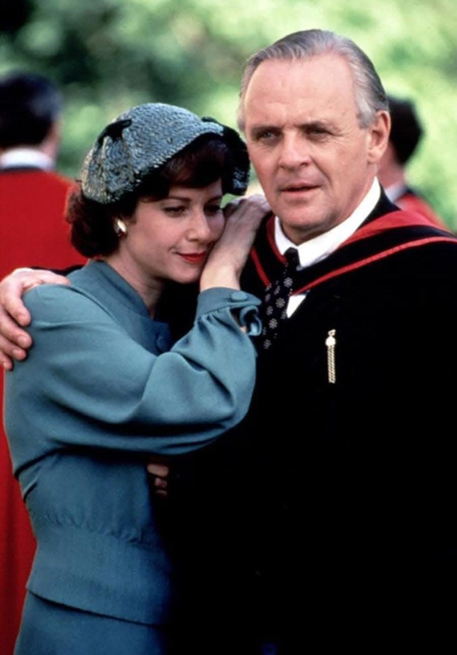 In “Shadowlands,” Joy Davidman is played by Debra Winger, left. C.S. Lewis is played by Anthony Hopkins, right.