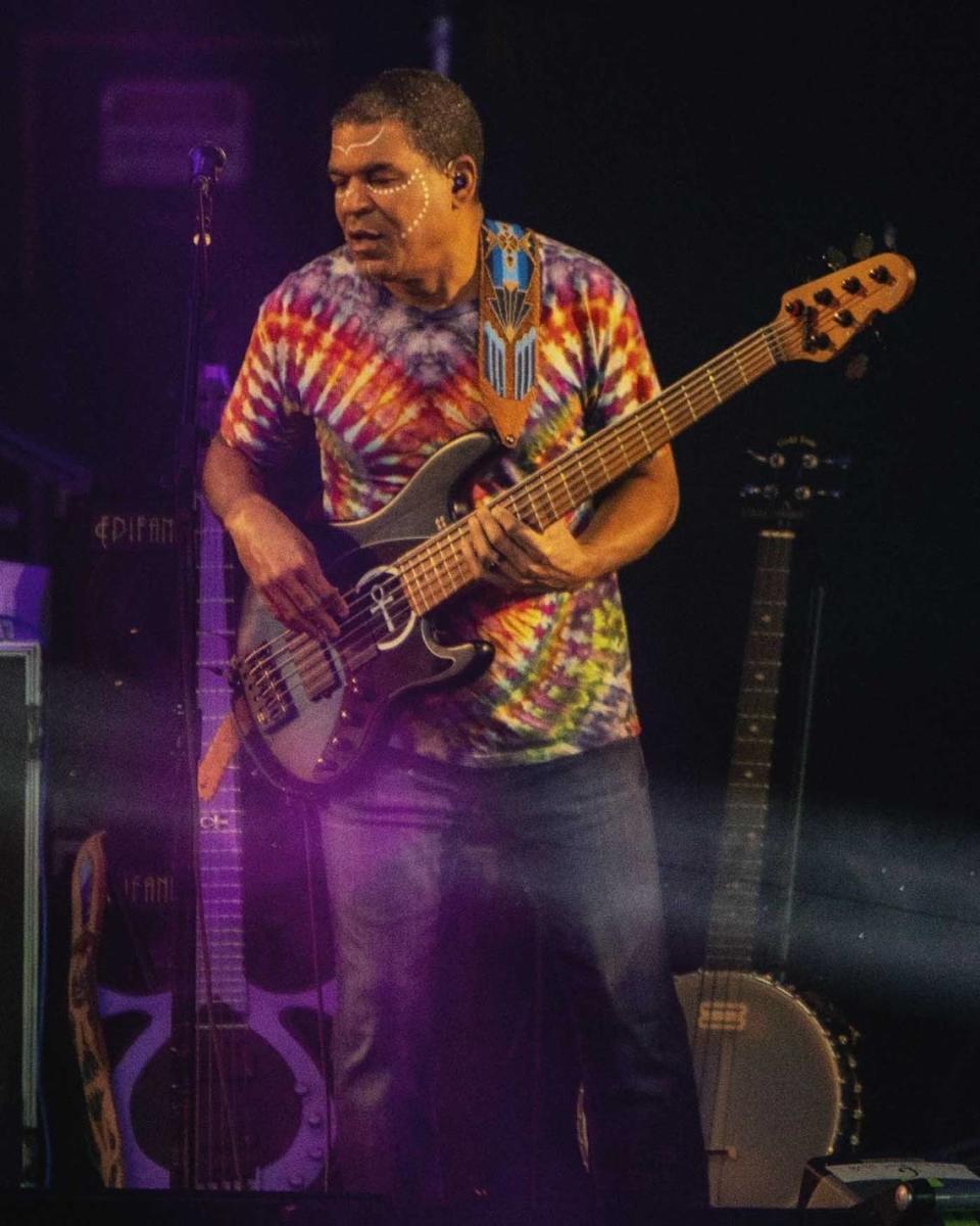 Oteil Burbridge of Dead & Company performs during the “Final Tour” at PNC Music Pavilion on Tuesday night.