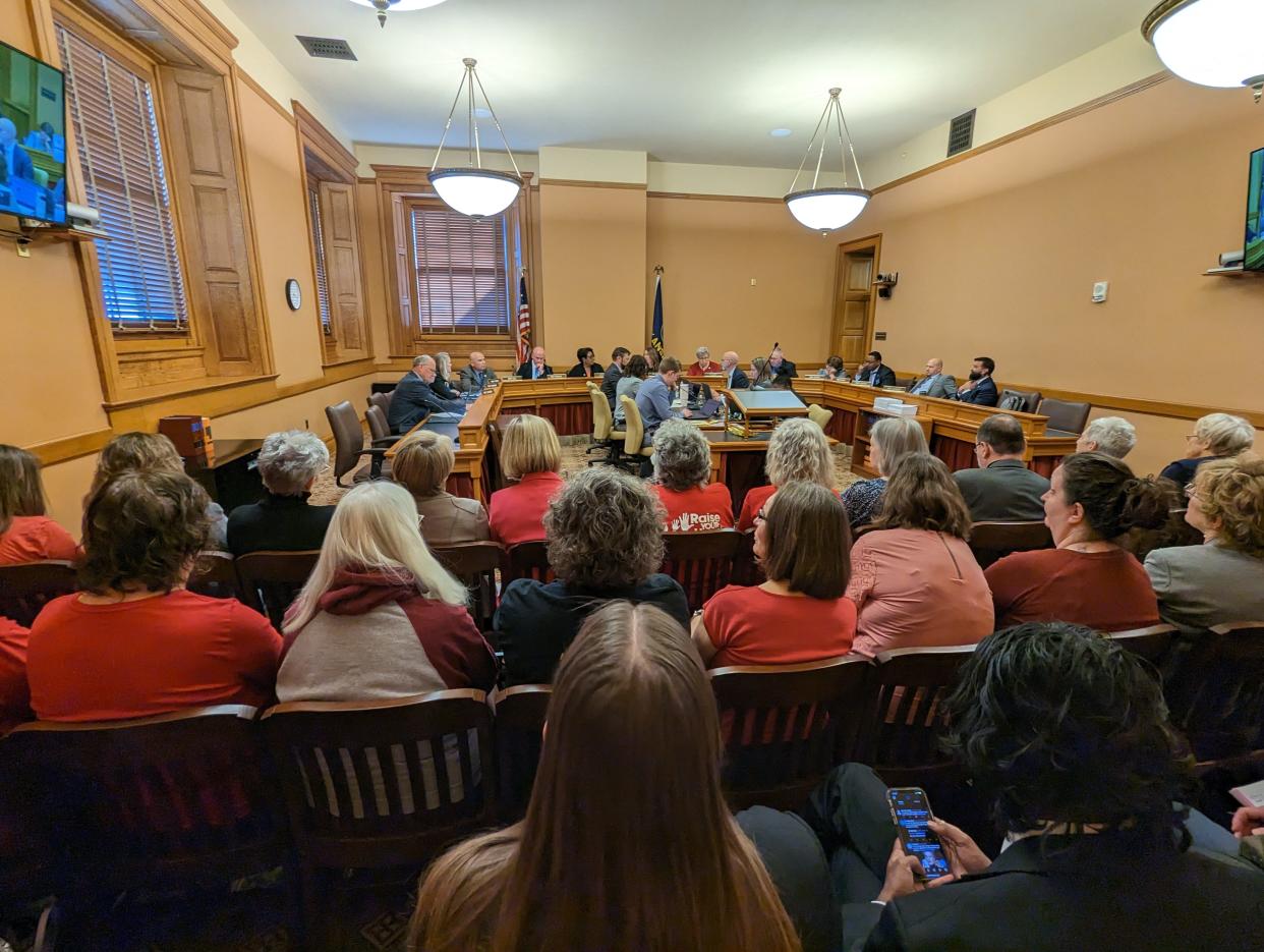 Public education supporters packed into a House K-12 Education Budget committee meeting Monday as representatives gutted SB 83 and inserted the contents of a similar, controversial education savings account bill.
