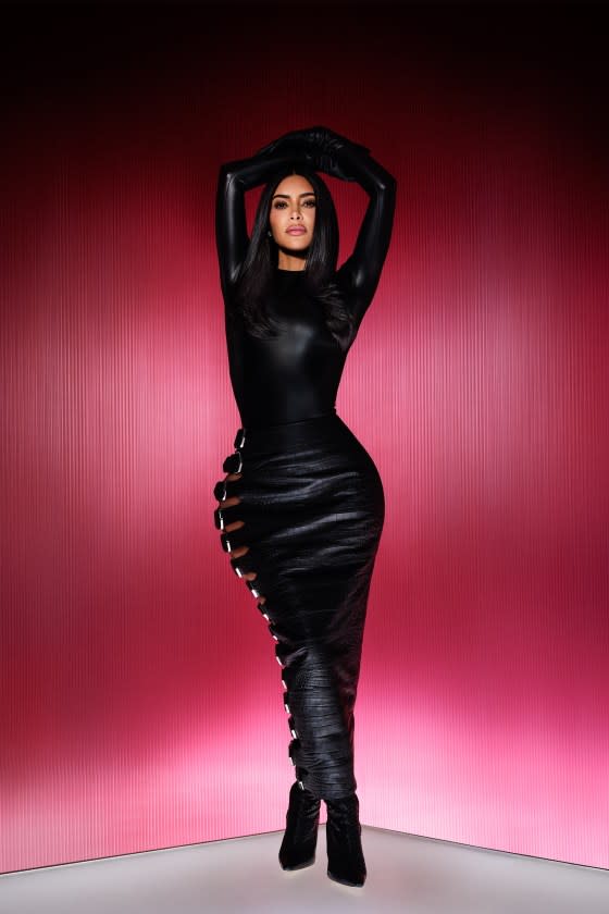 <strong>Kim Kardashian.</strong> "<a href="https://time.com/collection/time100-companies-2023/6284875/kim-kardashian-time-cover-skims/" rel="nofollow noopener" target="_blank" data-ylk="slk:Skims Founder Kim Kardashian Loves Your Body,;elm:context_link;itc:0;sec:content-canvas" class="link ">Skims Founder Kim Kardashian Loves Your Body,</a>" July 3 issue.<span class="copyright">Dana Scruggs for TIME</span>