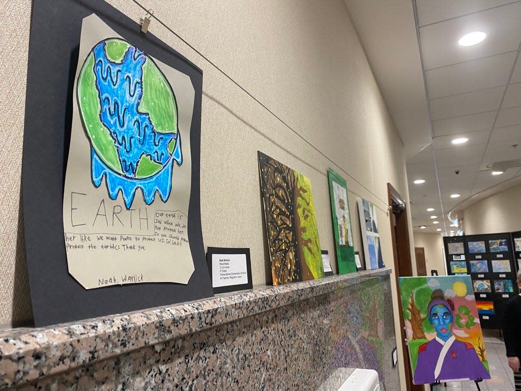 Earth Day-themed artwork now graces the third floor of City Hall as part of the Mayor’s Masterpieces Children’s Art Gallery spring contest.