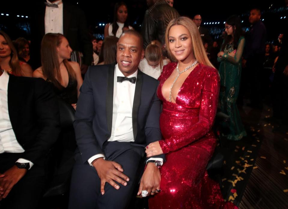 Jay-Z and singer Beyonce at The 59th Grammy Awards in 2017 (Getty Images)