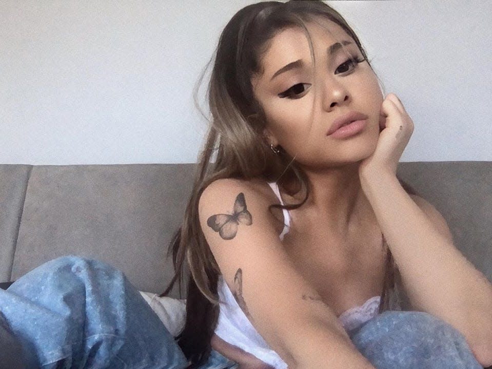 ariana grande butterfly tattoos instageam