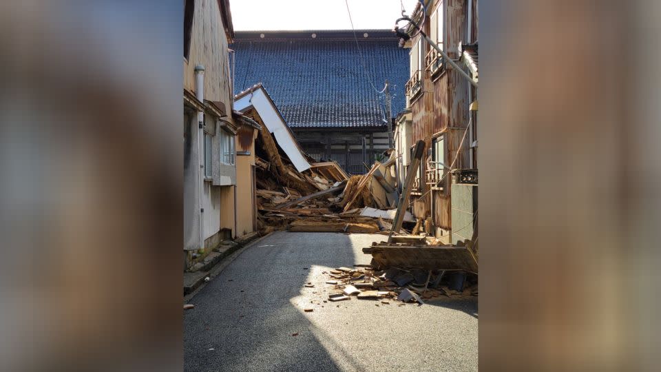 Houses hit by earthquakes in Nanao city in Ishikawa prefecture, Japan. - Courtesy Kouki Takahashi