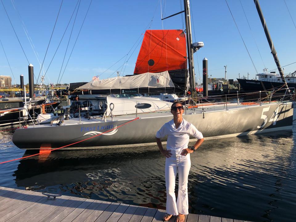 Cole Brauer left Newport Tuesday, in an attempt to be the first American woman to sail non-stop, solo around the world.