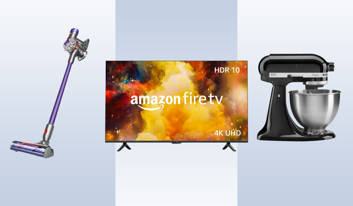 Dyson vacuum, Amazon Fire TV, KitchenAid mixer