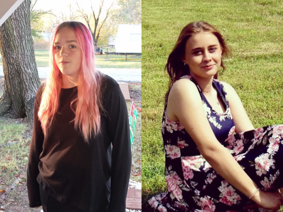 Las niñas desaparecidas Brittany Brewer, 15, izquierda, e Ivy Webster, 14, derecha, fueron encontradas muertas en Oklahoma en mayo de 2023 (Familia Brewer / Familia Webster a través de Facebook)