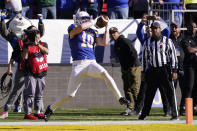 CORRECTS TO NORTH DAKOTA STATE NOT NORTH DAKOTA - South Dakota State wide receiver Jaxon Janke (10) catches a wide-open pass for a touchdown during the first half of the FCS Championship NCAA college football game against North Dakota State, Sunday, Jan. 8, 2023, in Frisco, Texas. (AP Photo/LM Otero)
