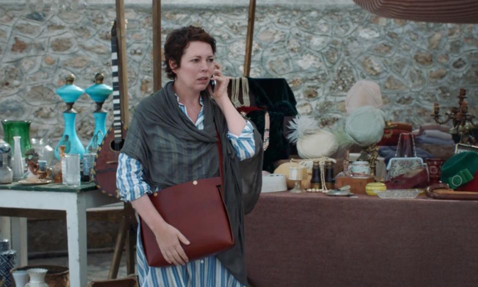 Olivia Colman talks on the phone