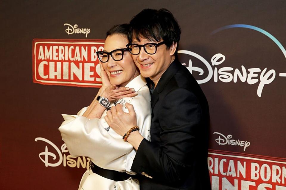 new york, new york may 07 michelle yeoh and ke huy quan attend the disney original series american born chinese new york premiere at radio city music hall on may 07, 2023 in new york city photo by dominik bindlgetty images