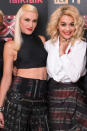 <b>Tartan trend:</b> Rita Ora and Gwen Stefani show off their stylish plaid skirts ahead of their X Factor performances.
