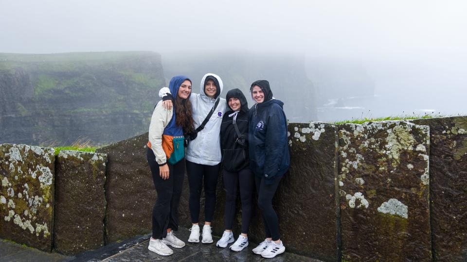 Members of the Holy Cross women's basketball team take in the sights during a recent trip to Ireland.