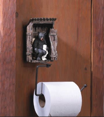 Bear Outhouse Toilet Paper Holder