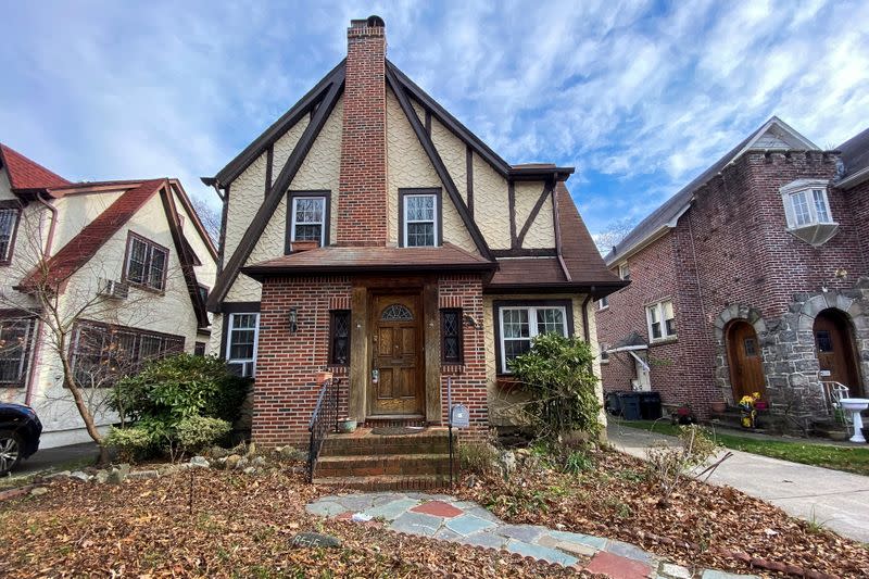 The childhood home of U.S. President Donald Trump is seen in the Jamaica Estates section of Queens borough of New York