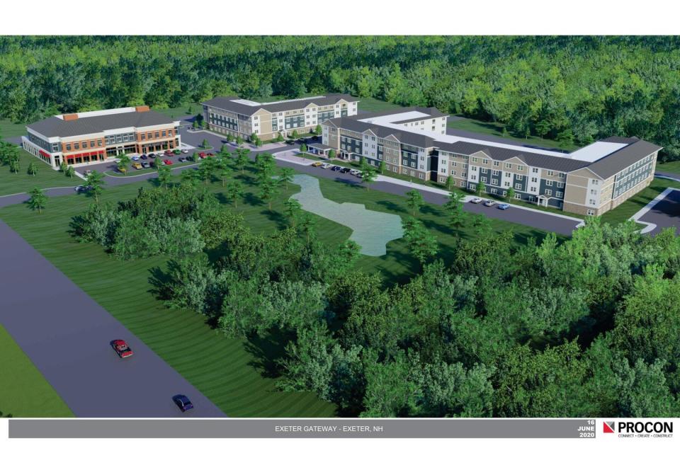 The Gateway at Exeter proposal includes 224 housing units and a 50,000-square-foot commercial space.