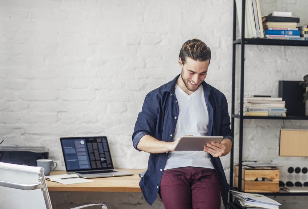 Man working at home office