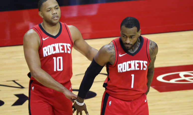 John Wall and Eric Gordon on the floor for the rockets together.