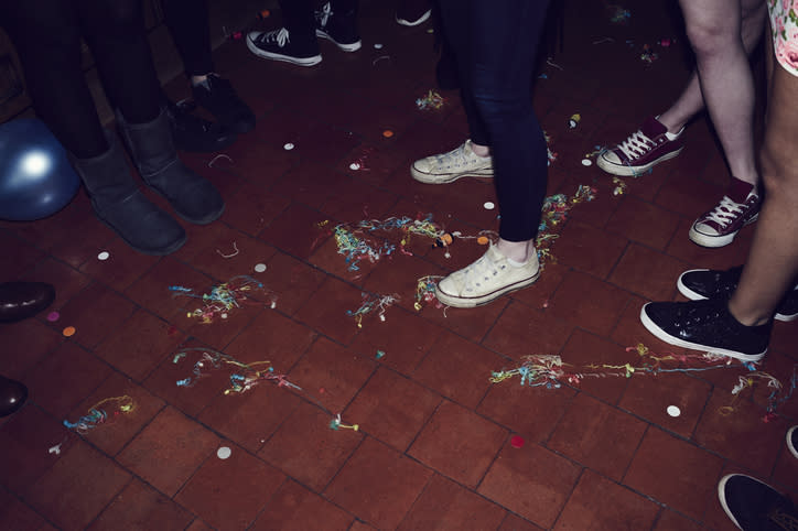 A group of friends pictured having fun at a party.