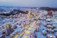 A view of North Korean township of Samjiyon County