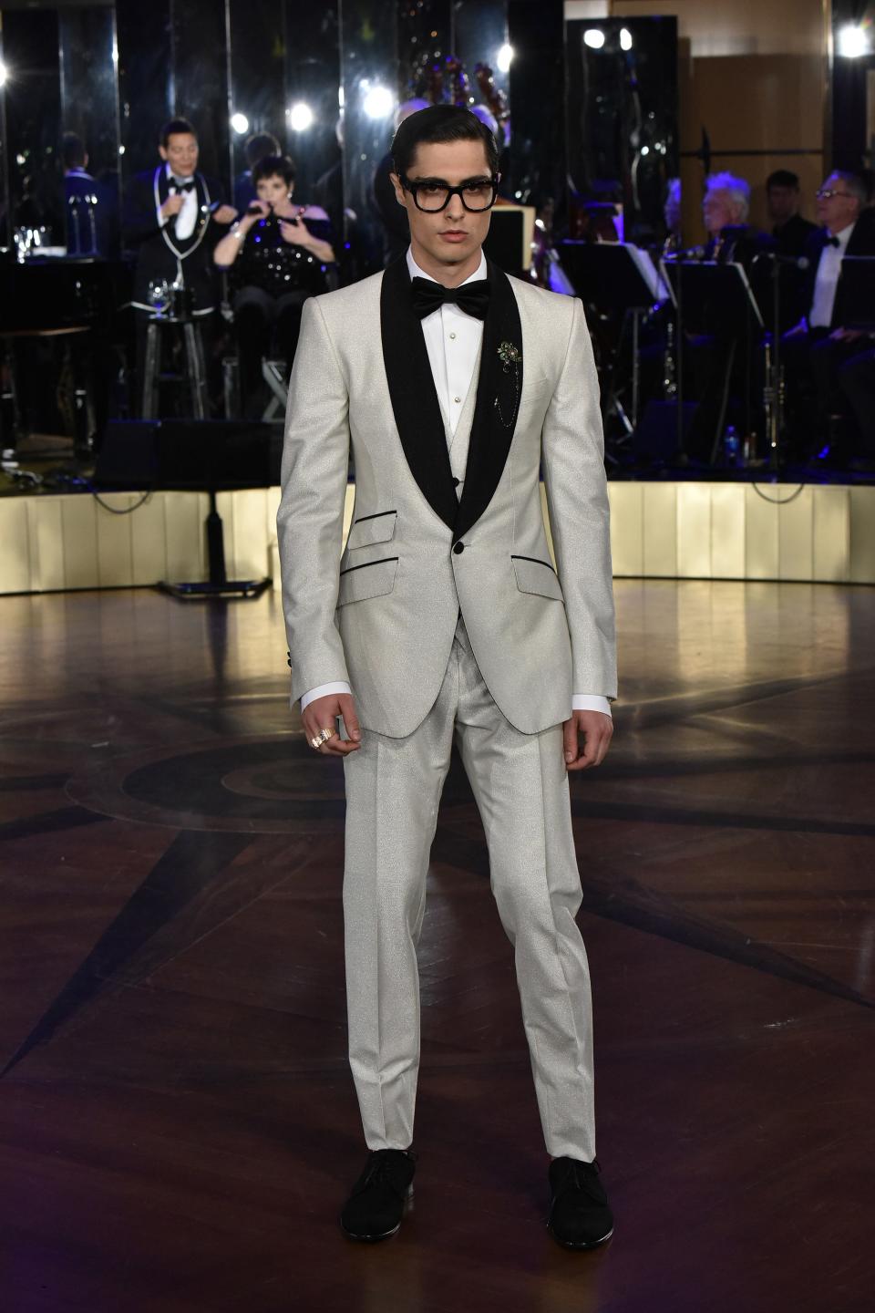 Dolce & Gabbana presented their Alta Sartoria menswear to a crowd that included Nick Jonas, Trevor Noah, and Steve Harvey.