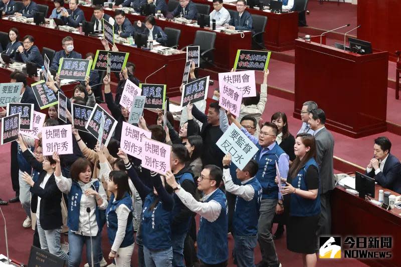 ▲台北市長蔣萬安赴議會做施政報告遭民進黨黨團杯葛。（圖／記者葉政勳攝 , 2024.04.09）