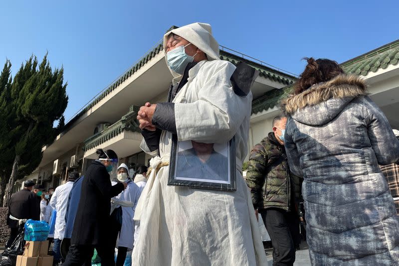 FILE PHOTO: View of a funeral home as COVID-19 outbreak continues in Shanghai