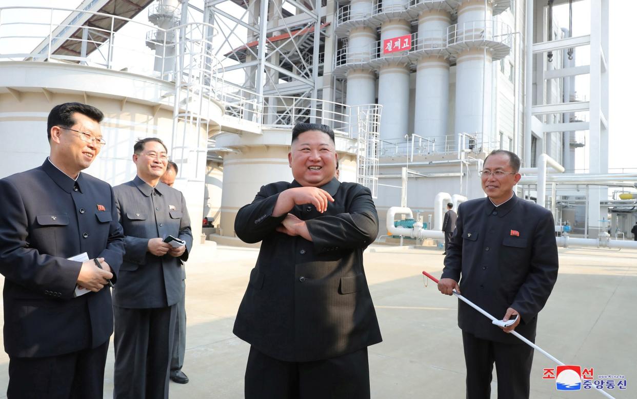 North Korean leader Kim Jong-un attending the completion of a fertiliser plant - KCNA via REUTERS 