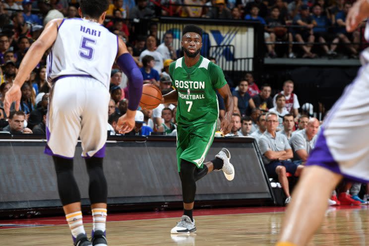 Jaylen Brown is hosting a party for a bunch of underage NBA players at summer league. (Getty)