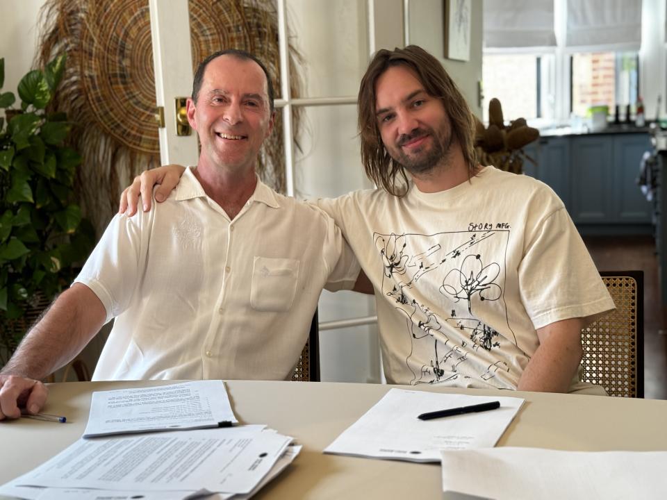 Parker, right, with Sony Music Publishing’s Damian Trotter. (Photo courtesy Sony Music Publishing)