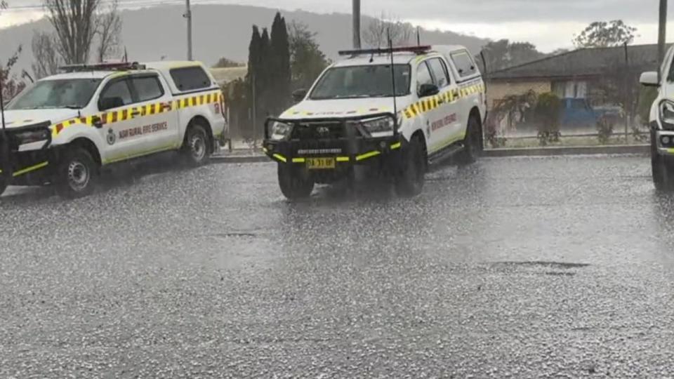 Hail has fallen in parts of Sydney's west and the Blue Mountains as well as the NSW northeast.