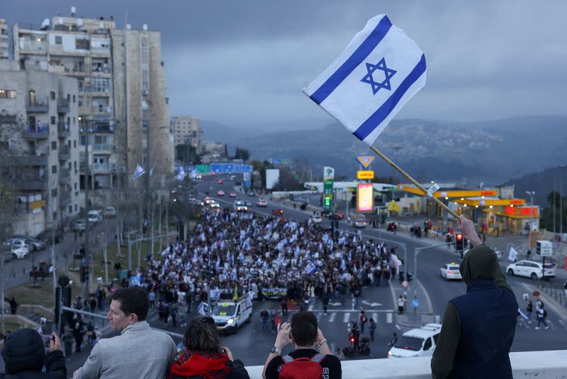 March for the hostages kidnapped in the deadly October 7 attack, in Jerusalem