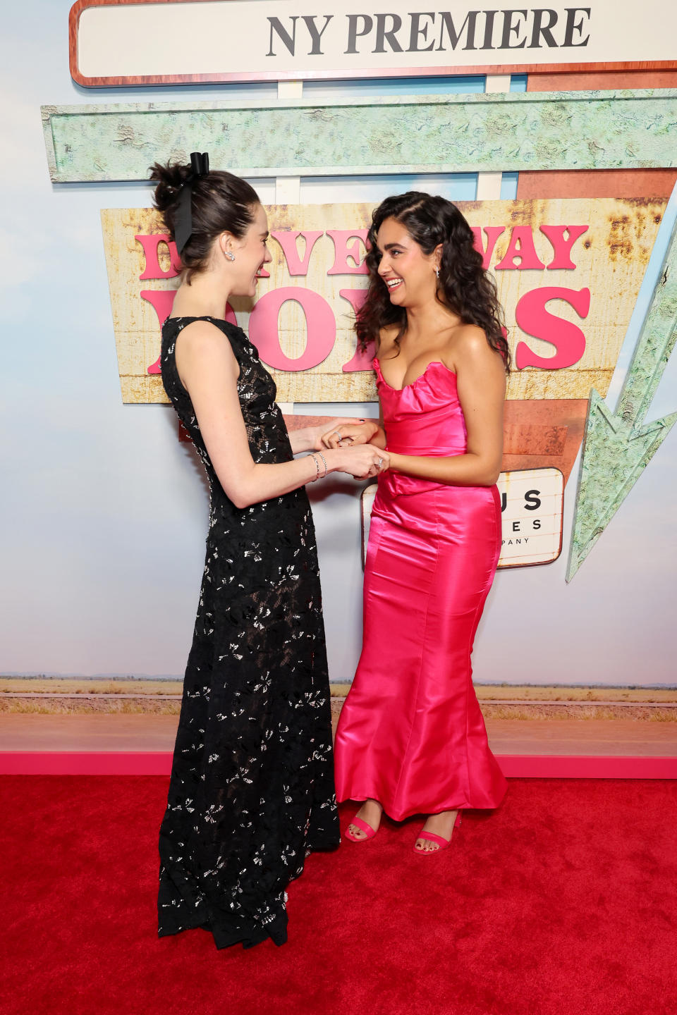 Margaret Qualley and Geraldine Viswanathan on the red carpet