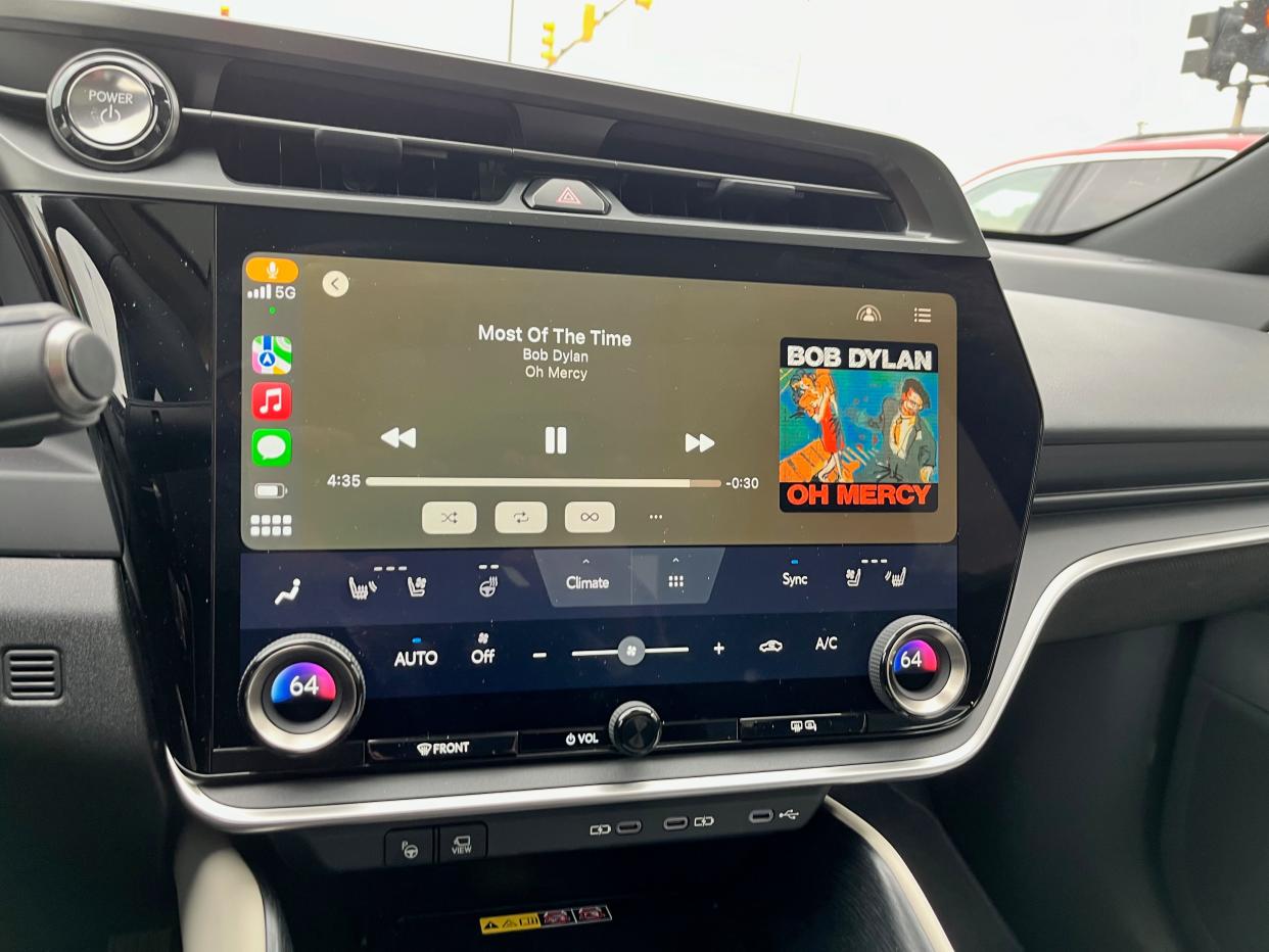 Wireless Apple CarPlay and Android compatibility are standard on the 2023 Lexus RZ 450e electric SUV.