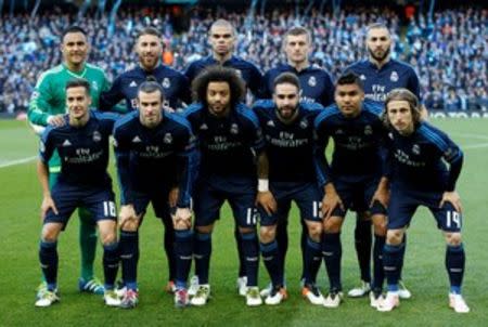 Football Soccer - Manchester City v Real Madrid - UEFA Champions League Semi Final First Leg - Etihad Stadium, Manchester, England - 26/4/16 Real Madrid team group before the match Action Images via Reuters / Carl Recine Livepic