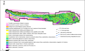 Regional geological and structural framework of the Ferdinand Property, source Orix Geoscience.