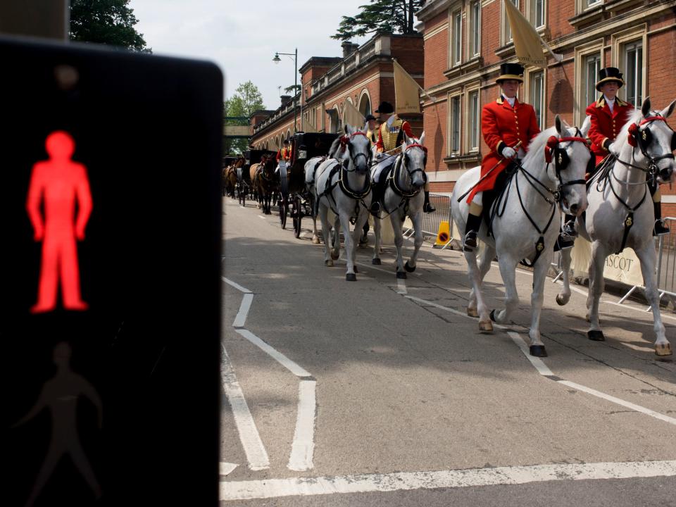 red crosswalk redcoat soldiers