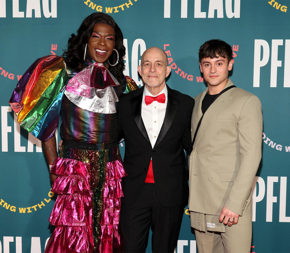 Big Freedia, Brian Bond and Tom Daley attend PFLAG National 50th Anniversary Gala at Marriott Marquis on March 03, 2023 in New York City.