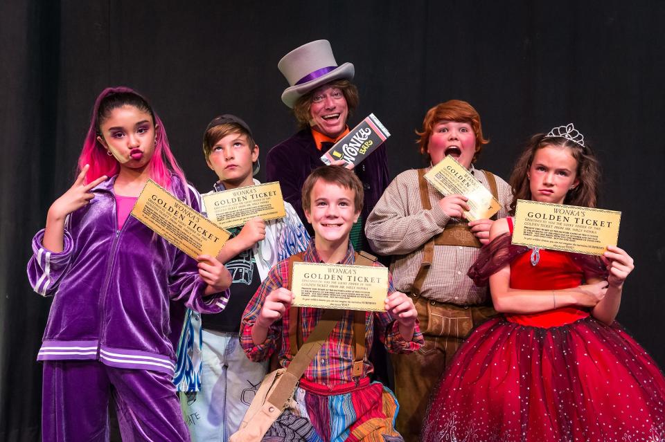 Sabrina Ali, Wyatt Hall, Dennis Humphrey, Graham Moore, Lane Donathan and Hannah Moore star in Amarillo Little Theatre's production of "Charlie and the Chocolate Factory."