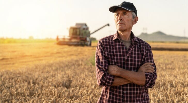 Older man working on a farm