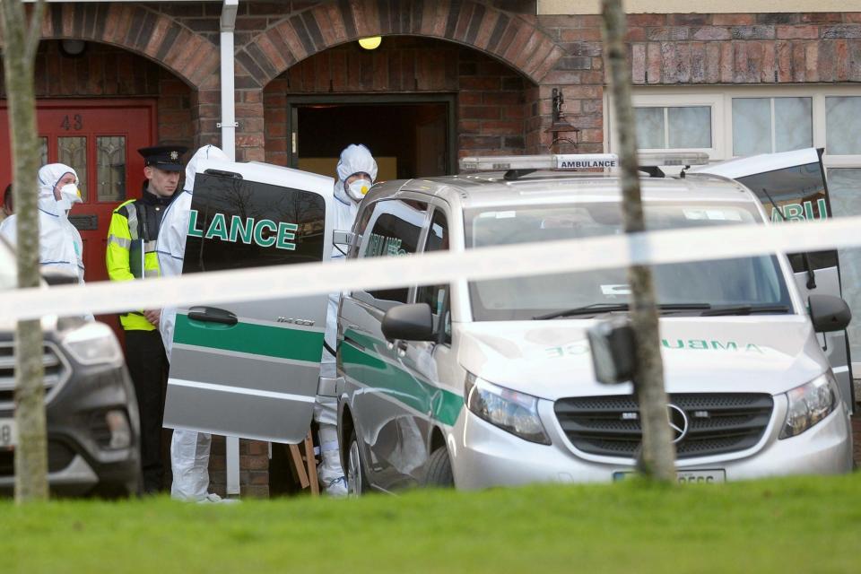 Scene: An ambulance and police outside the property in Ireland (PA)