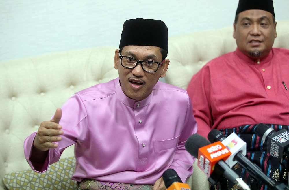 Perak Mentri Besar Datuk Seri Ahmad Faizal Azumu at a press conference in Ipoh June 20, 2019. — Picture by Farhan Najib