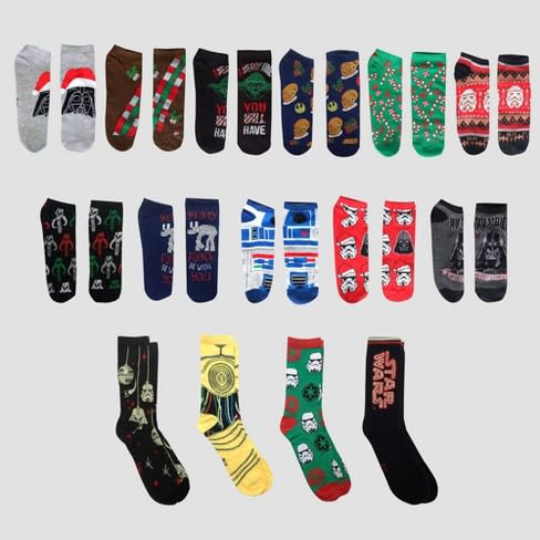 Men's Star Wars 15 Days of Socks Advent Calendar - Assorted Colors One Size