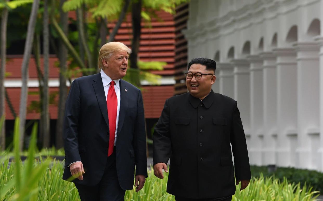 Mr Trump has spoken of a year deadline for denuclearisation after his summit with Kim in Singapore - AFP