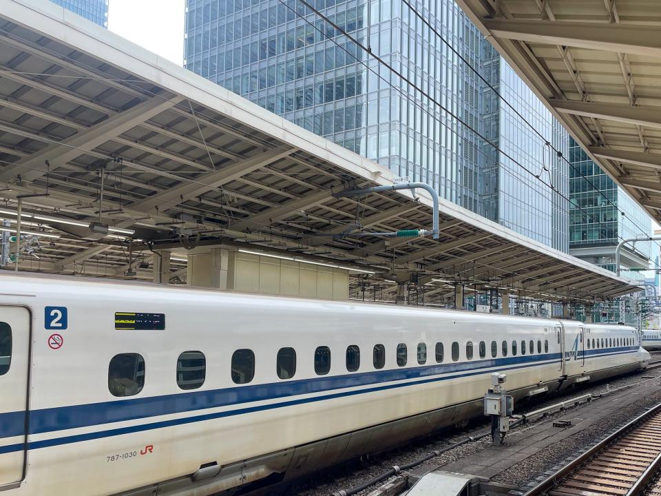 An image of the author's experience riding one of Japan's bullet trains.
