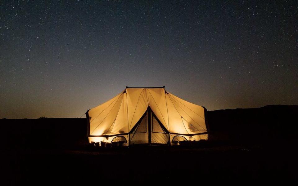 A Bedouin-style tent set up by the luxury camping company Canvas Club. | Stefan Ruiz