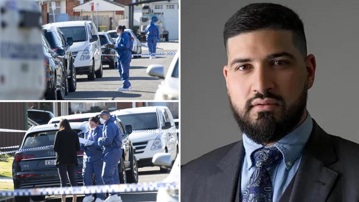 A spate of shootings has rocked Sydney’s southwest this week after five people were shot in separate attacks, including a prominent lawyer Mahmiud Abbas, right.