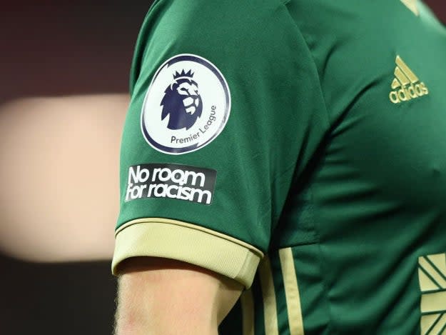 No Room For Racism patches have been visible on sleeves this season (Getty)