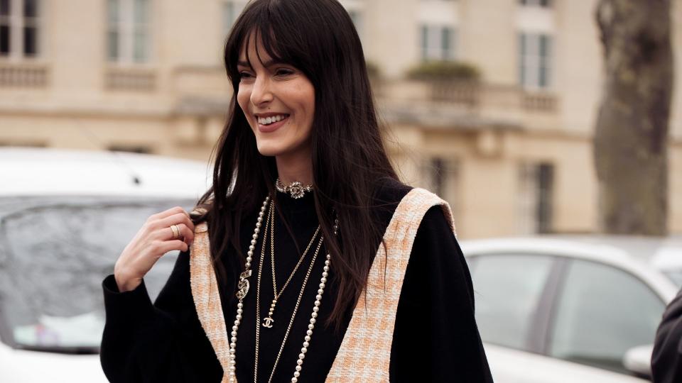 Leia Sfez outside the Chanel show during Paris Fashion Week on March 07, 2023