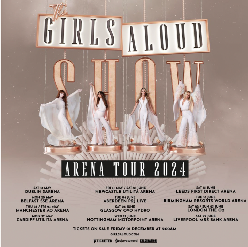 Girls Aloud announce UK and Ireland reunion tour for 2024